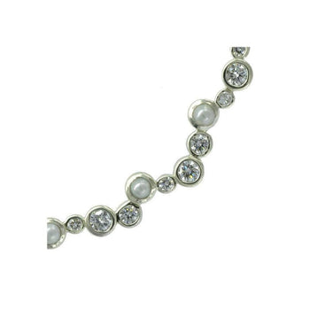 Water Bubbles Offset Diamond and Pearl Necklace Necklace Pruden and Smith   