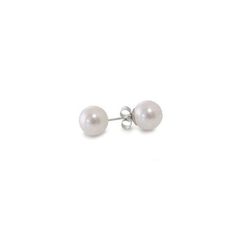 Akoya Pearl White Gold Stud Earrings Earring Pruden and Smith   
