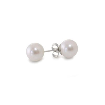 Pearl White Gold Stud Earrings (Large) Earring Pruden and Smith 8mm Fresh Water Pearl  