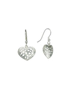 Pierced Heart Drop Earrings Earring Pruden and Smith Silver  