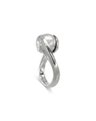 Spiral Suspended White Pearl Ring Ring Pruden and Smith Platinum  
