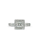 Square Cluster Diamond Platinum Ring Ring Pruden and Smith   