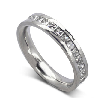 Princess Cut Channel Set Diamond Eternity Ring Ring Pruden and Smith Platinum 100% Full Eternity 