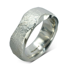 Side Hammered Textured Wedding Ring Ring Pruden and Smith   