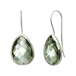 Rock Crystal Green Drop Earrings Earring Pruden and Smith   