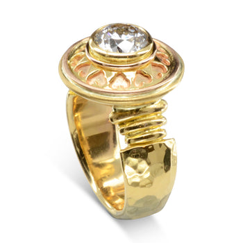 Bespoke Diamond Ring in 18ct Gold with Hearts Ring Pruden and Smith   