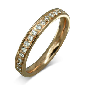 Bespoke Rose Gold Diamond Wedding Ring Ring Pruden and Smith   