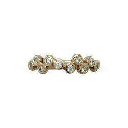 Water Bubbles Offset Rose Gold Diamond Half Eternity Ring Ring Pruden and Smith   
