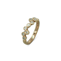 Water Bubbles Offset Rose Gold Diamond Half Eternity Ring Ring Pruden and Smith 9ct Rose Gold  
