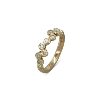 Water Bubbles Offset Rose Gold Diamond Half Eternity Ring Ring Pruden and Smith 9ct Rose Gold  