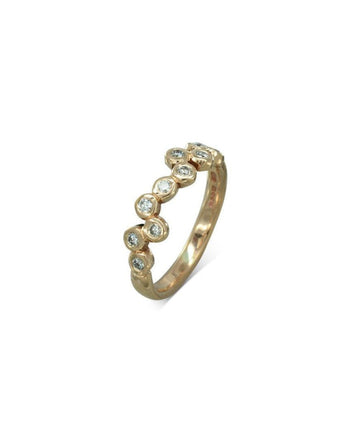 Water Bubbles Offset 9ct Rose Gold Diamond Half Eternity Ring Ring Pruden and Smith   