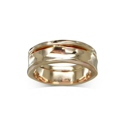 Side Hammered Gold Wedding Ring (7mm) Ring Pruden and Smith   