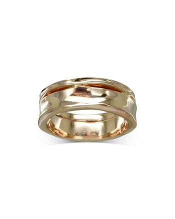 Side Hammered Gold Wedding Ring (7mm) Ring Pruden and Smith   