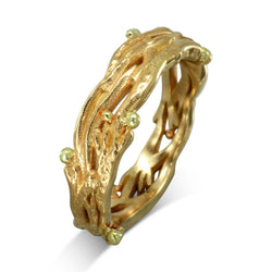 Rose and green gold seaweed ring Ring Pruden and Smith   