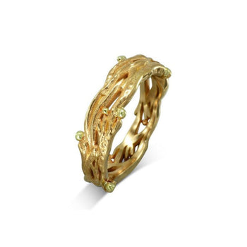 Seaweed Rose and Green Gold Ring Ring Pruden and Smith   
