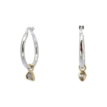 Rough Diamond Hoop Earrings Earring Pruden and Smith   