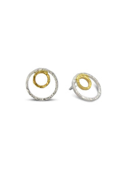 Hammered Two Tone Rough Stud Earrings Earring Pruden and Smith   