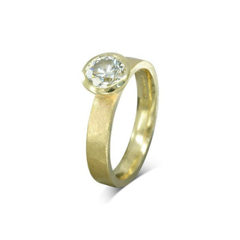 Rough Hammered Diamond Engagement Ring Ring Pruden and Smith 0.3ct (4.5mm approx.) 18ct Yellow Gold 