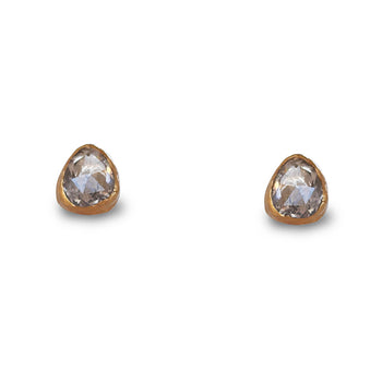 Rough Diamond 18ct Gold Stud Earrings Earring Pruden and Smith   