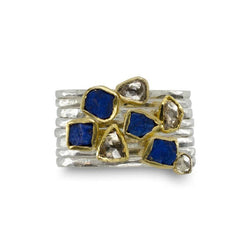 Rough Cut Lapis Lazuli Stacking Ring Set Ring Pruden and Smith   