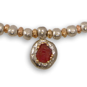 Rough Ruby Nugget Necklace with Pendant Necklace Pruden and Smith   