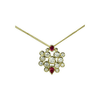 Water Bubbles Cluster Ruby and Diamond Pendant Pendant Pruden and Smith   