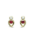 Spiky Ruby and Diamond Stud Earrings Earstuds Pruden and Smith   
