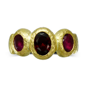 Ruby Gold Nugget Trilogy Ring Ring Pruden and Smith   