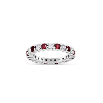 Claw Set Gemstone Full Eternity Ring Ring Pruden and Smith Ruby (Red-Natural)  