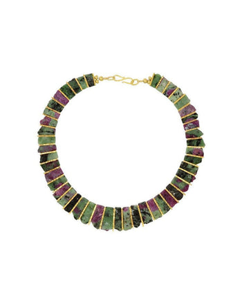 Ruby Zoisite Tab Necklace Necklace Pruden and Smith   