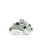 Water Bubbles Sapphire and Diamond Cluster Ring Ring Pruden and Smith   