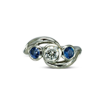 Spiky Sapphire and Diamond Trilogy Ring Ring Pruden and Smith   