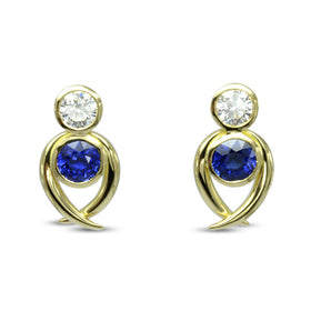 Sapphire Diamond Spiky Earstuds Earring Pruden and Smith   