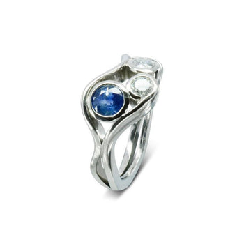 Two Strand Swirl Sapphire and Diamond Ring Ring Pruden and Smith   