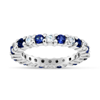Claw Set Gemstone Full Eternity Ring Ring Pruden and Smith Sapphire (Royal Blue)  