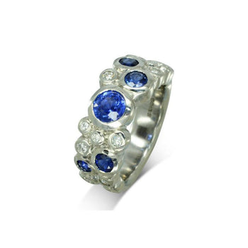 Water Bubbles Diamond and Sapphire Eternity Ring Ring Pruden and Smith Platinum  