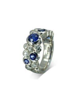 Water Bubbles Diamond and Sapphire Eternity Ring Ring Pruden and Smith   