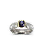 Solitaire Sapphire Two Tone Engagement Ring Ring Pruden and Smith   