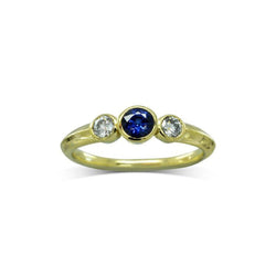 Trilogy Sapphire 9ct Gold Engagement Ring Ring Pruden and Smith   