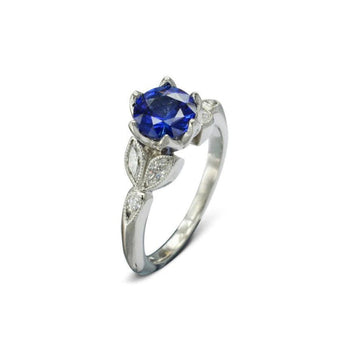 Vintage Sapphire Engagement Ring Ring Pruden and Smith Platinum  