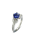 Vintage Sapphire Engagement Ring Ring Pruden and Smith Platinum  
