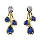 Sapphire and Diamond Teardrop Earstuds Earring Pruden and Smith   