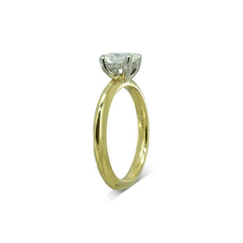 Halo Yellow Gold Diamond Engagement Ring Ring Pruden and Smith   