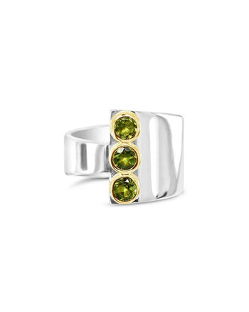 Wrap Round Silver Peridot Ring Ring Pruden and Smith   