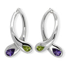 Silver, Peridot and Amethyst Moi et Toi Earrings Earring Pruden and Smith   