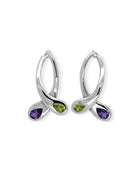 Moi et Toi Silver, Peridot and Amethyst Earrings Earring Pruden and Smith   