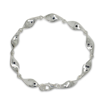 Twist Polished Silver Bracelet Bracelet Pruden and Smith 10mm  