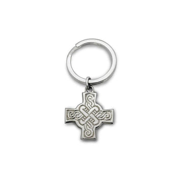 Silver Celtic Cross Keyring designed by Dunstan Pruden Keyring Finding Pruden and Smith   