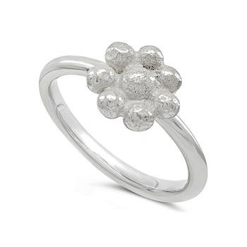 Nugget Silver Flower Ring Ring Pruden and Smith   