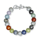 Nugget Mixed Stones Silver Bracelet (Large) Bracelet Pruden and Smith   